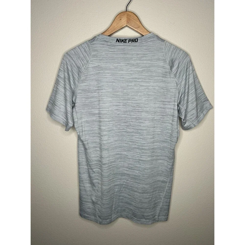 Nike Pro Dri-Fit Mens Size Medium Short Sleeve Training Shirt Heather Gray